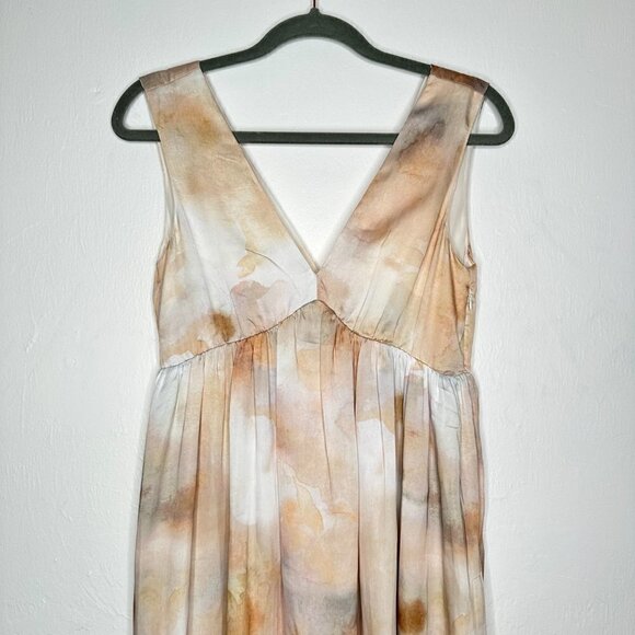 H&M Long Maxi V-neck Dress Nutural Colors Size XS NWT - Picture 3 of 7